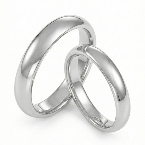 Giftering i hvitt gull 14kt, 4 mm/2 mm. RUBIN - 1940