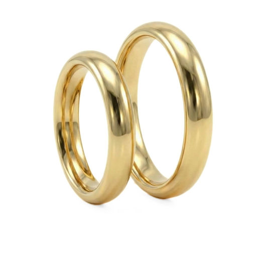 Giftering i gult gull 14kt, 4 mm/2 mm. RUBIN - 1840