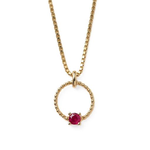Gullsmykke i 14kt gull med rubin - Bur320574