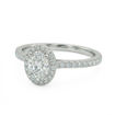 Halo diamantring med oval diam. 0,40 carat TW-SI - GAoval040