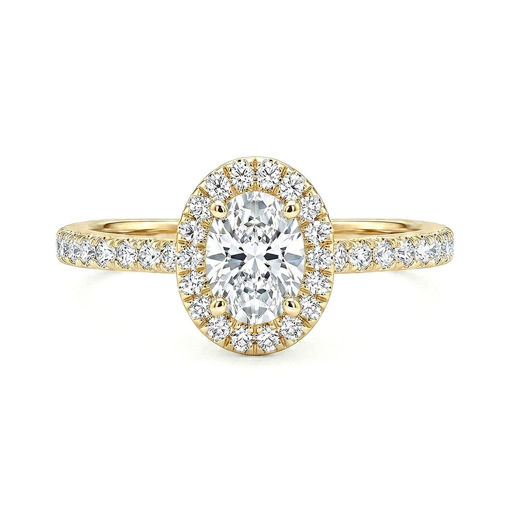 Halo diamantring med oval diam. 0,40 ct River (E)-Si1 (+0,13 ct) - VDA181XA040