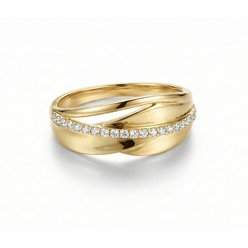 Gullring i 14kt med diamant 0.017 ct TW-Si - coc5001371