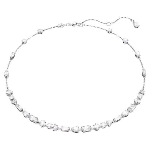 Swarovski collier Mesmera necklace Mixed cuts, Scattered design, White, Rhodium plated - 5676989