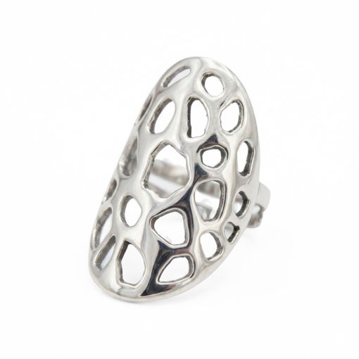 Justerbar ring i sølv 33x25mm Alida Rudjord. HILLESTAD - 215