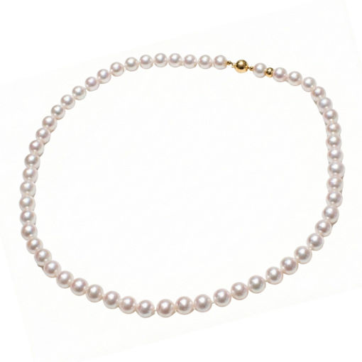 Perlekjede med ferskvannsperler  8-8,5  mm, lås i 18 kt gull - 5-22746-05