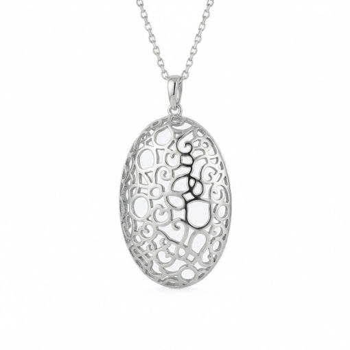 Smykke i lite eggeformet sølv. HILLESTAD - ALIDA217S