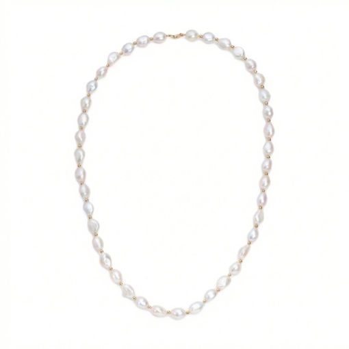 Perlekjede med perler 9,5-10,5 mm FV - 96421