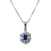 Diamantsmykke i gull med 0,06 ct W-Si & safir - BUR270158s