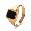 Signetring til herre i gult gull 14 kt med onyx - 56774