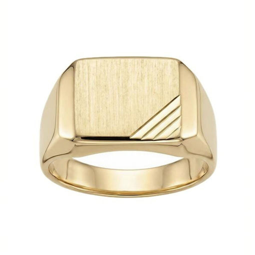 Signetring til herre i gult gull 3,5 mm - 56501