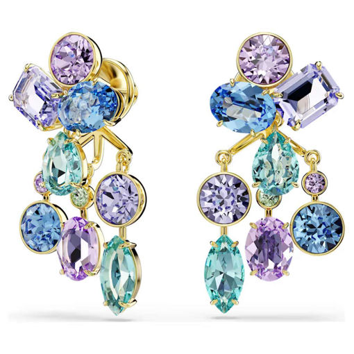 Swarovski øredobber Gema earring jackets Mixed cuts, Multicolored, Gold-tone plated - 5737450