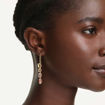 Swarovski øredobber Gema drop earrings Asymmetrical design, Mixed cuts, Pink, Gold-tone plated - 5737454