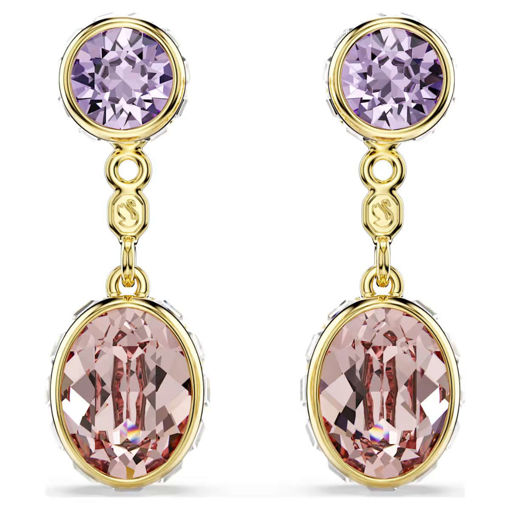 Swarovski øredobber Chroma drop earrings Mixed cuts, Multicolored, Gold-tone plated - 5738478
