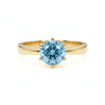 Forlovelesring i gult gull14kt med blå Lab Grown diamant 0,68ct VVS2. Leticia - LG628442823