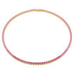 Swarovski collier Matrix Tennis necklace Round cut, Pink, Gold-tone plated - 5751762