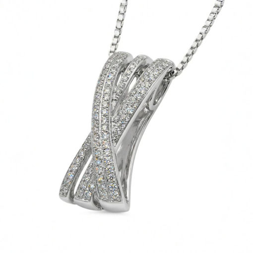 Diamantsmykke i 14 kt gull med diamanter 0,26 ct W-SI - 10250026