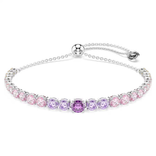 Swarovski armbånd Matrix bracelet Gradient of round cuts, Multicolored, Rhodium plated - 5751197