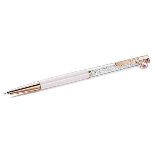 Swarovski Crystalline ballpoint pen Heart, Pink, Pink lacquered, Rose gold-tone plated - 5732990