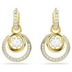 Swarovski øredobber Hyperbola drop earrings Round cut, White, Gold-tone plated - 5738249