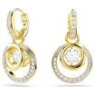 Swarovski øredobber Hyperbola drop earrings Round cut, White, Gold-tone plated - 5738249