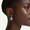 Swarovski øredobber Hyperbola drop earrings Round cut, White, Gold-tone plated - 5738249