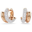 Swarovski øredobber Dextera hoop earrings Round cut, Mini, White, Rose gold-tone plated - 5738198