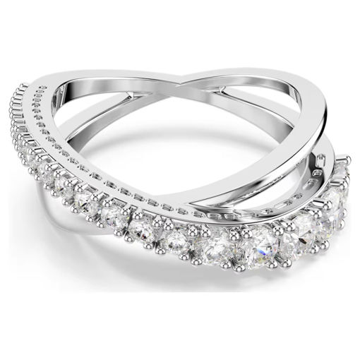 Swarovski Hyperbola ring Mixed cuts, White, Silver-tone finish - 5714952