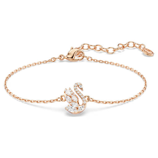 Swarovski armbånd Swan bracelet Mixed cuts, Swan, White, Rose gold-tone plated - 5738202