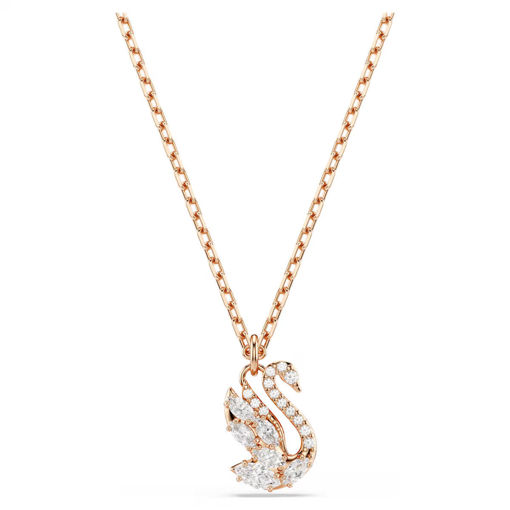 Swarovski smykke Swan pendant Mixed cuts, Swan, White, Rose gold-tone plated - 5738203