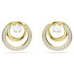Swarovski øredobber Hyperbola stud earrings Round cut, White, Gold-tone plated - 5740407