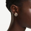 Swarovski øredobber Hyperbola stud earrings Round cut, White, Gold-tone plated - 5740407
