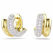 Swarovski øredobber Dextera hoop earrings Round cut, Mini, White, Gold-tone plated - 5740735