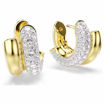 Swarovski øredobber Dextera hoop earrings Round cut, Mini, White, Gold-tone plated - 5740735