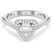 Swarovski Una Angelic motif ring Mixed cuts, Heart, White, Rhodium plated - 5744045