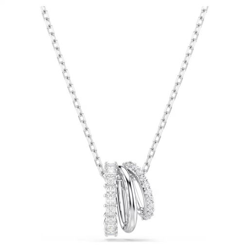 Swarovski smykke Hyperbola pendant Round cut, White, Rhodium plated - 5737064
