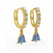 Kreoler i forgylt sølv med cirkonia og blåklokke LIV - 701212