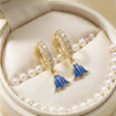 Kreoler i forgylt sølv med cirkonia og blåklokke LIV - 701212