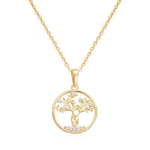 Smykke Livets tre i sølv forgylt og zirkoner - 3070145