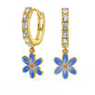 Kreoler i forgylt sølv med cirkonia og blåveis. LIV - 701412