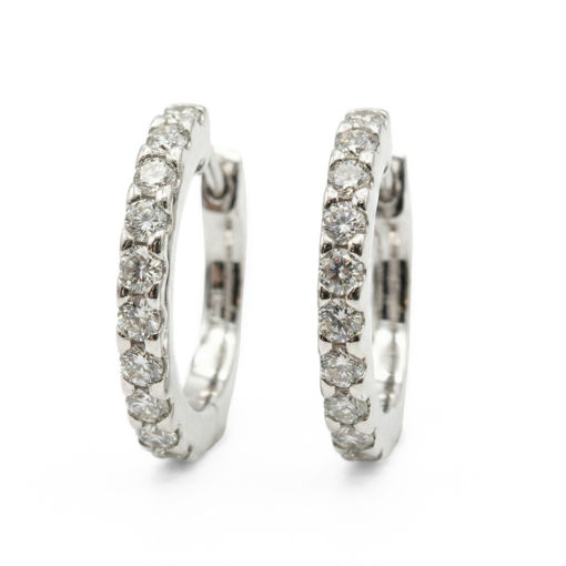 Diamantøredobber i gull med 0,75 ct W-Si -BUR734862