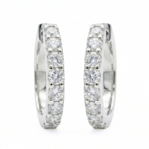 Diamantøredobber i gull med 1 ct W-Si -BUR735909