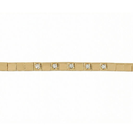 Gullarmbånd i 14kt med 5x0,07 ct TW-Si - coc9000026