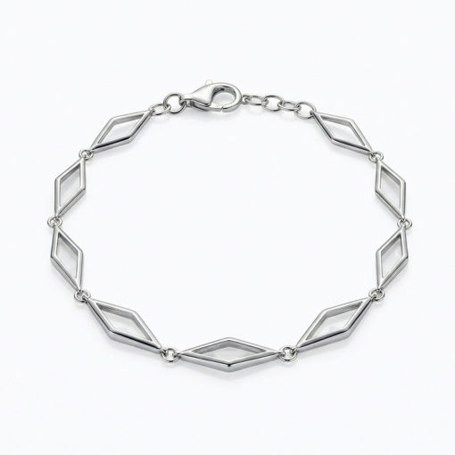 Sølv armbånd med romber, 20 cm/6mm - 20325coc