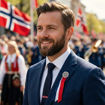 17.mai-sløyfe Trondhjemsrosen, oksidert - 564023
