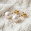 Gulløreringer med Akoya perler 7-7,5 mm - coc00193
