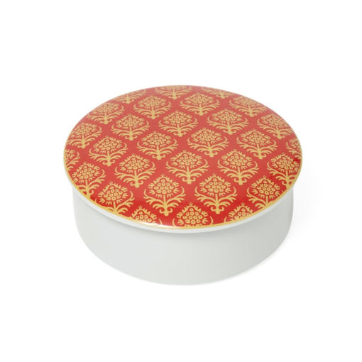 Rød Brokade lite smykkeskrin - 1084