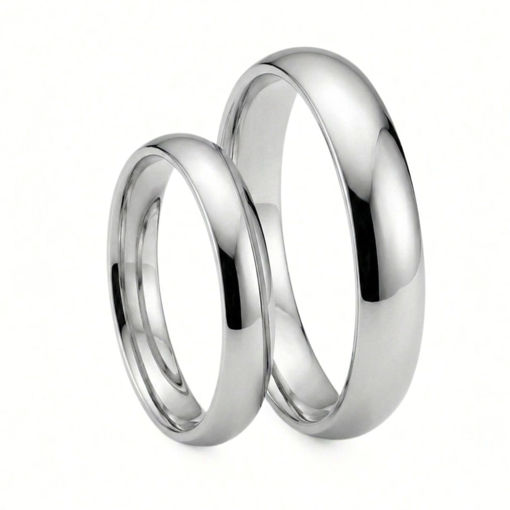 Giftering i platina 950, 4 mm. RUBIN modell 167 - 1040