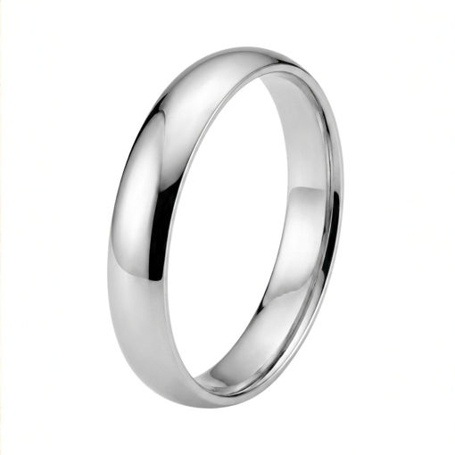 Giftering i hvitt gull 14kt, 4 mm. RUBIN modell 167 -1340