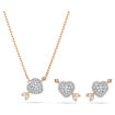 Swarovski smykkesett Idyllia set Mixed cuts, Heart with arrow, White, Rose gold-tone plated - 5745580