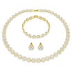 Swarovski smykkesett Una Angelic set Set (3), Round cut, White, Gold-tone plated - 5750619